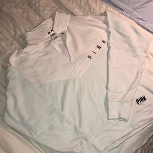 PINK campus quarter zip sweater
